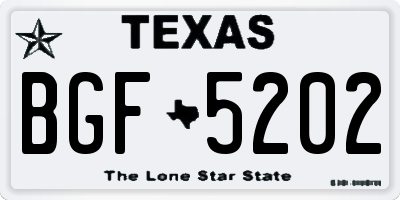 TX license plate BGF5202