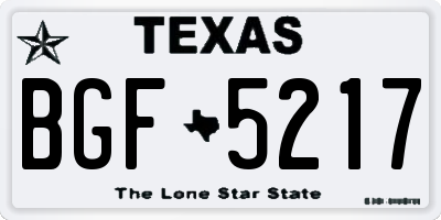 TX license plate BGF5217