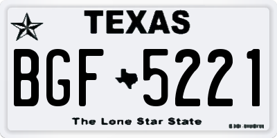 TX license plate BGF5221