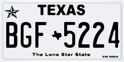 TX license plate BGF5224