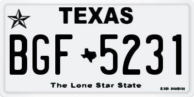 TX license plate BGF5231