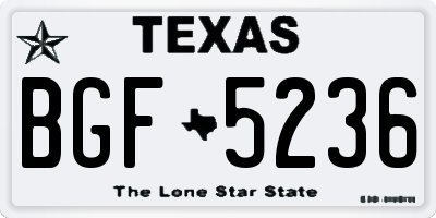 TX license plate BGF5236
