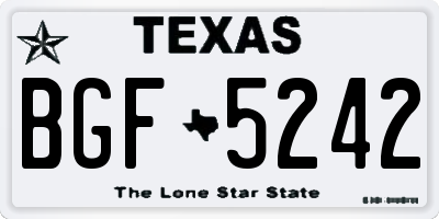TX license plate BGF5242