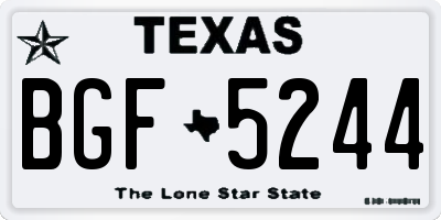 TX license plate BGF5244