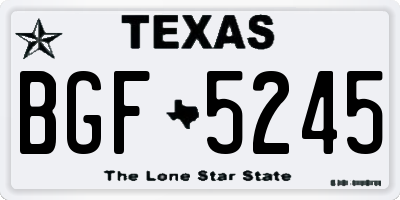 TX license plate BGF5245