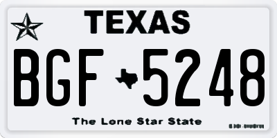 TX license plate BGF5248