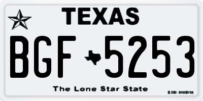 TX license plate BGF5253