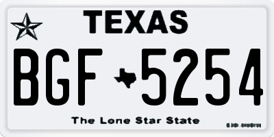 TX license plate BGF5254