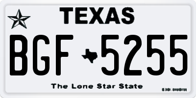 TX license plate BGF5255