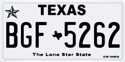 TX license plate BGF5262