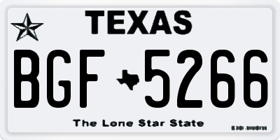 TX license plate BGF5266