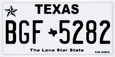 TX license plate BGF5282
