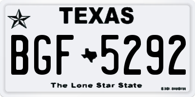 TX license plate BGF5292