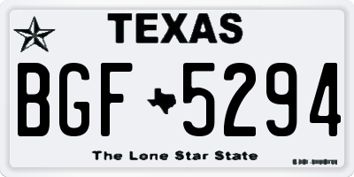 TX license plate BGF5294