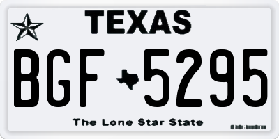 TX license plate BGF5295