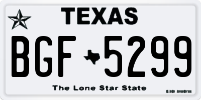 TX license plate BGF5299