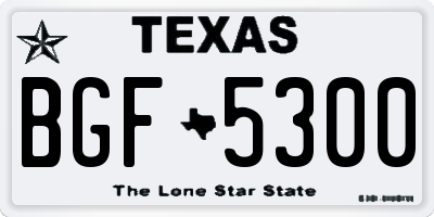 TX license plate BGF5300