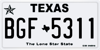 TX license plate BGF5311
