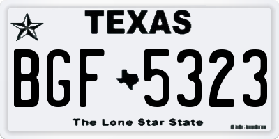 TX license plate BGF5323