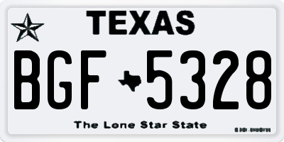 TX license plate BGF5328