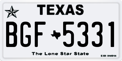TX license plate BGF5331