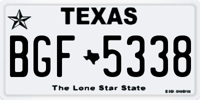 TX license plate BGF5338