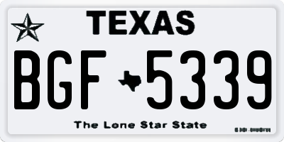 TX license plate BGF5339