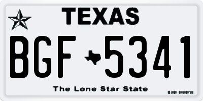 TX license plate BGF5341