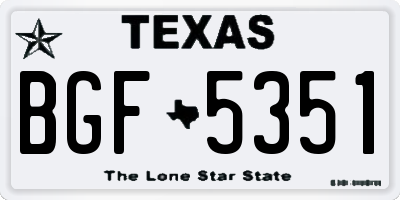 TX license plate BGF5351