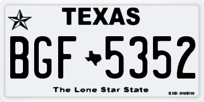 TX license plate BGF5352