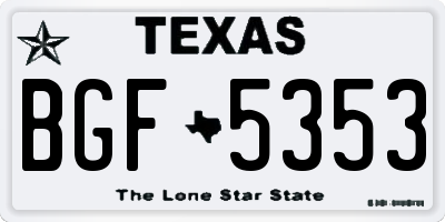 TX license plate BGF5353