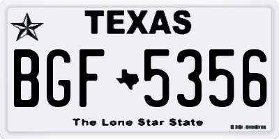 TX license plate BGF5356