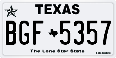 TX license plate BGF5357