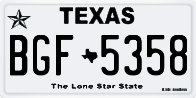 TX license plate BGF5358
