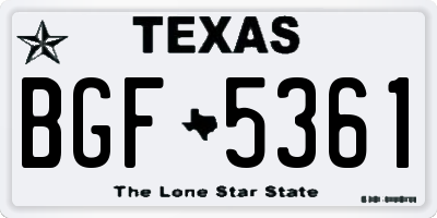 TX license plate BGF5361