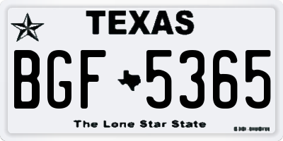 TX license plate BGF5365