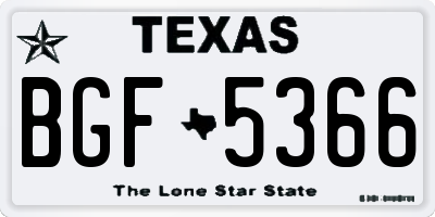 TX license plate BGF5366
