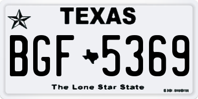 TX license plate BGF5369