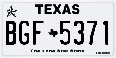 TX license plate BGF5371
