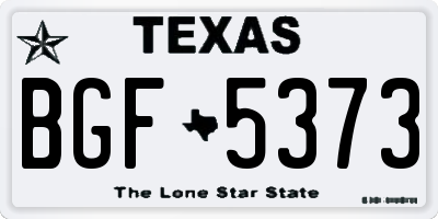 TX license plate BGF5373