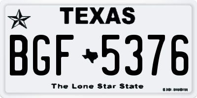TX license plate BGF5376