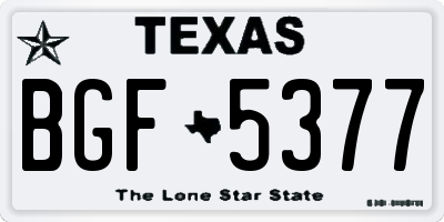 TX license plate BGF5377