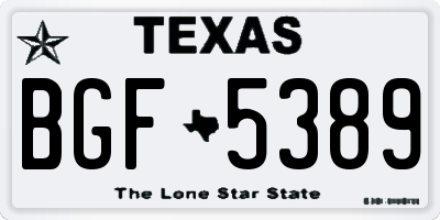 TX license plate BGF5389