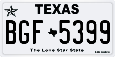 TX license plate BGF5399