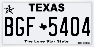 TX license plate BGF5404