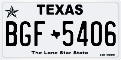 TX license plate BGF5406