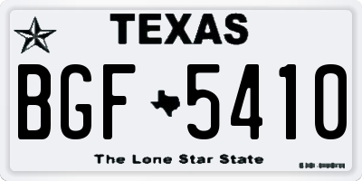 TX license plate BGF5410
