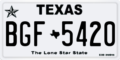 TX license plate BGF5420
