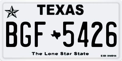 TX license plate BGF5426