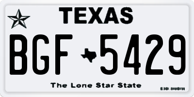 TX license plate BGF5429